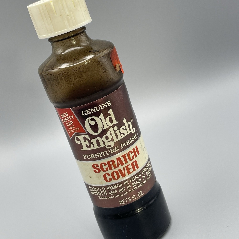 VTG Genuine Old English Furniture Polish Glass Bottle‎ Prop *Read